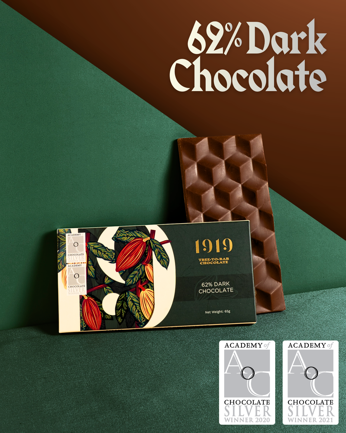 62% Tree To Bar Dark Chocolate 65g