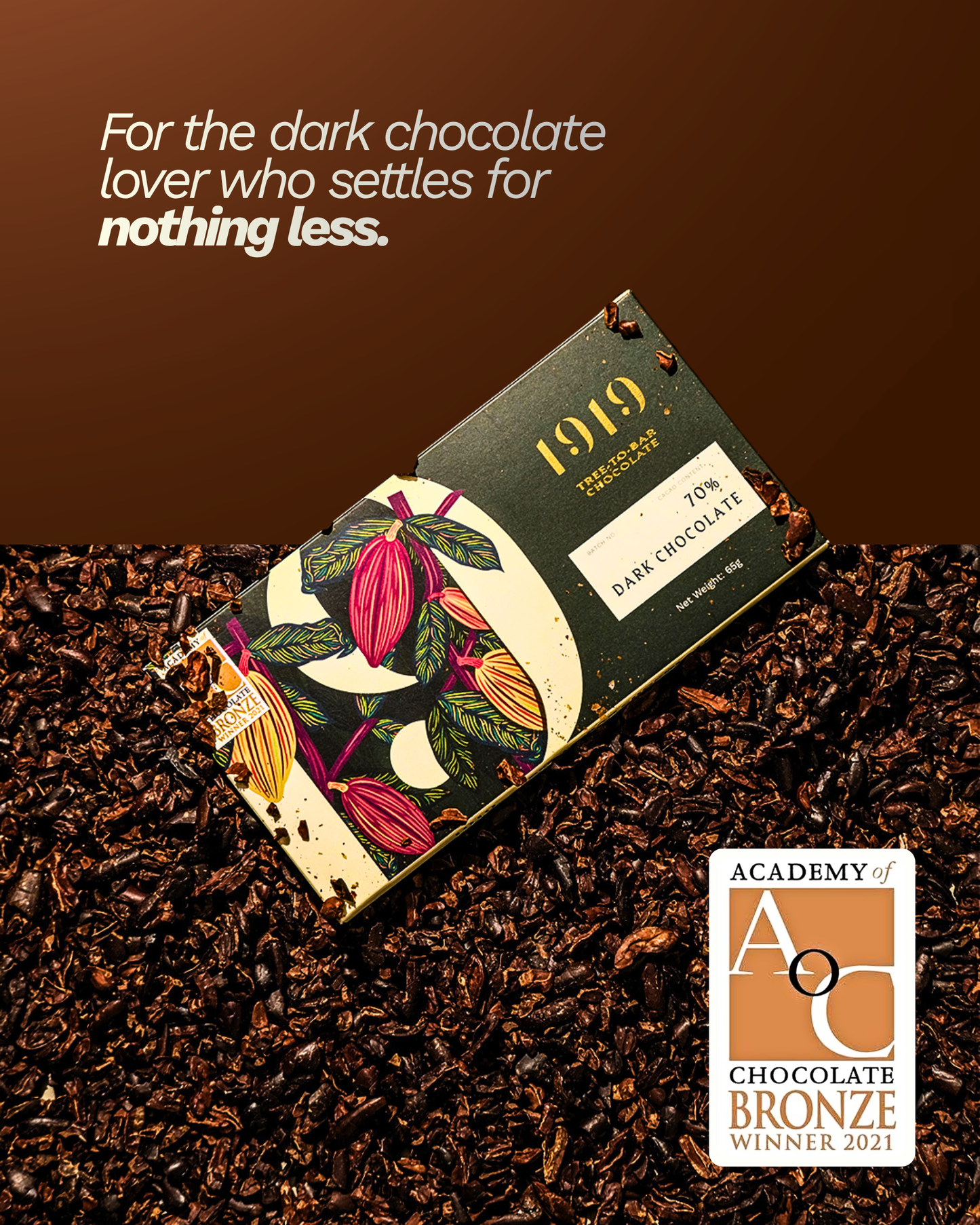 70% Tree To Bar Dark Chocolate 65g