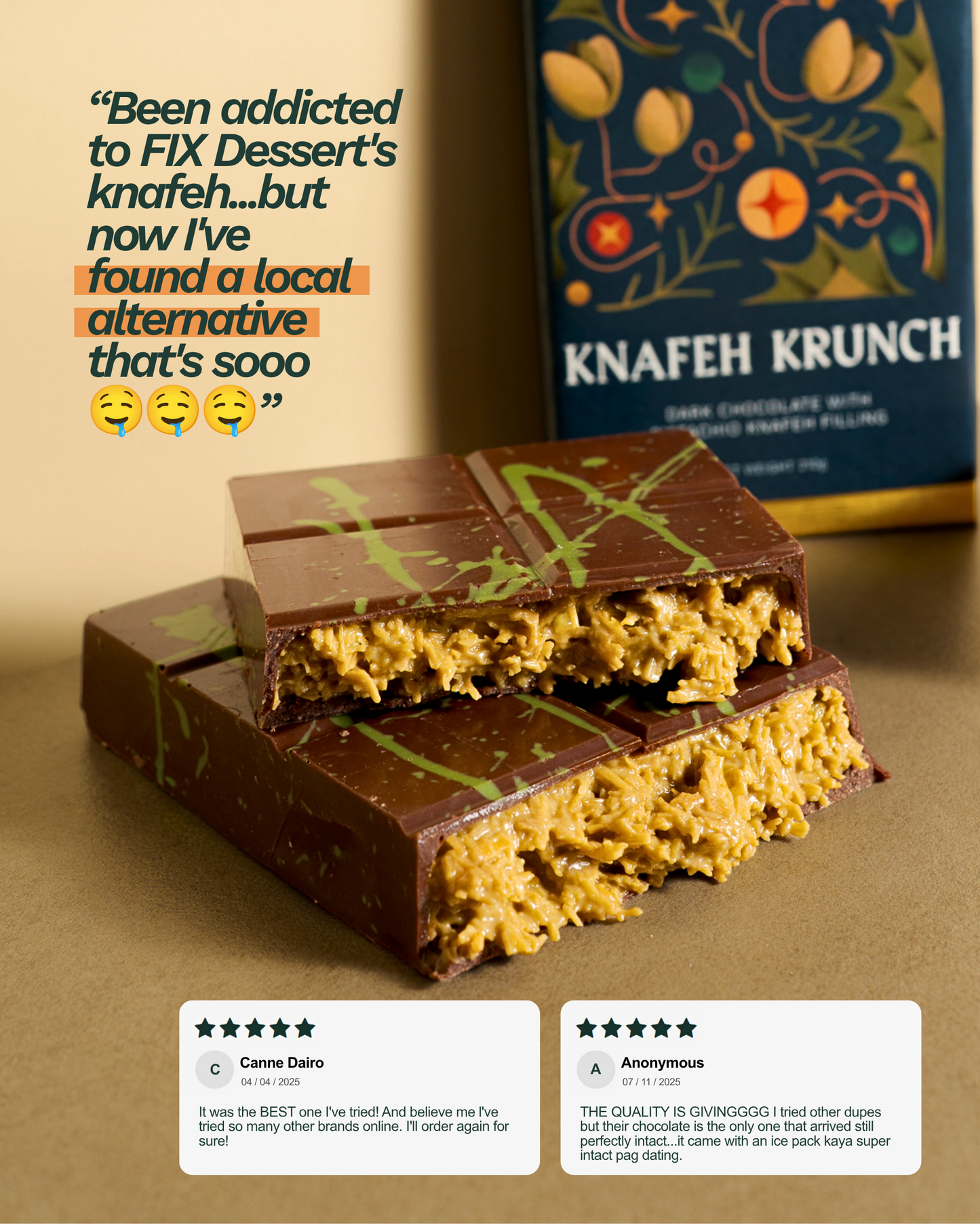 Milk Chocolate Knafeh Krunch 210g - JUNE 19